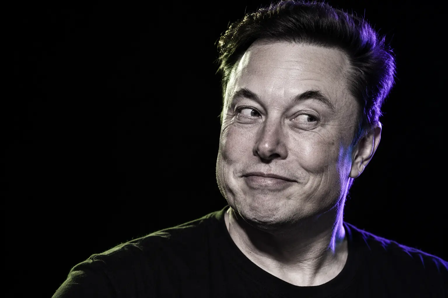 AI-generated satirical portrait of Elon Musk, not an interview still